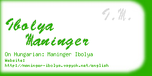ibolya maninger business card